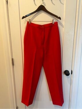 Vintage 70s Red High-Waist Tailored Pants